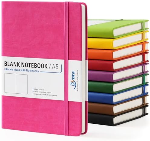 Dynta Blank Journal,A5 Unlined Journaling Notebooks 200 Pages/100 Sheets