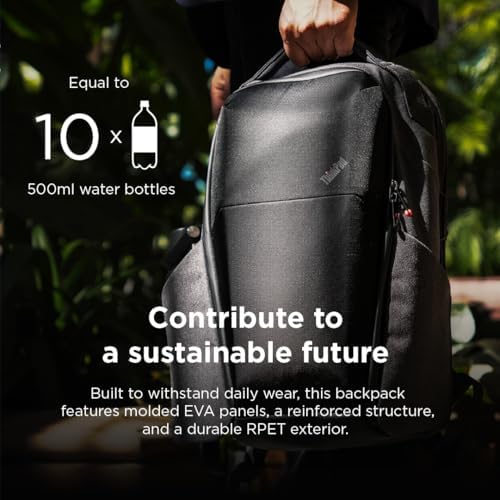 Lenovo ThinkPad 16” Click Go Backpack (Aura Edition) – Magnetic One Hand Access, Fidlock Closure, EVA Protection, Lightweight 18L Laptop Backpack, Dark Grey