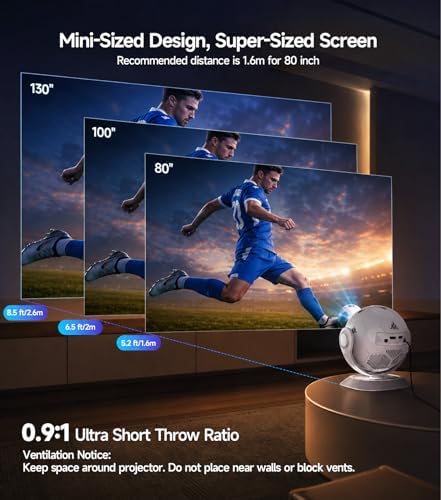 Magcubic 2026 Football-Themed Mini Projector, 4K Support Android 14 HY300F