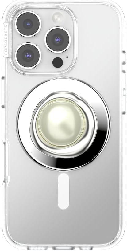 PopSockets Phone Grip for MagSafe, Magnetic Holder- Silver Eye | Removable, For Kindle / Android / iPhone, With Magnet, Pearl, Pretty, Bling, Crystal, Enamel, Designs