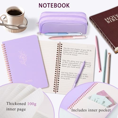 SHINYHARBOR Bible Study Journaling Kit for Women, Purple