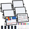 AmazingSpark 6Pcs Small Dry Erase White Board with Stand 6x8'', Black Frame