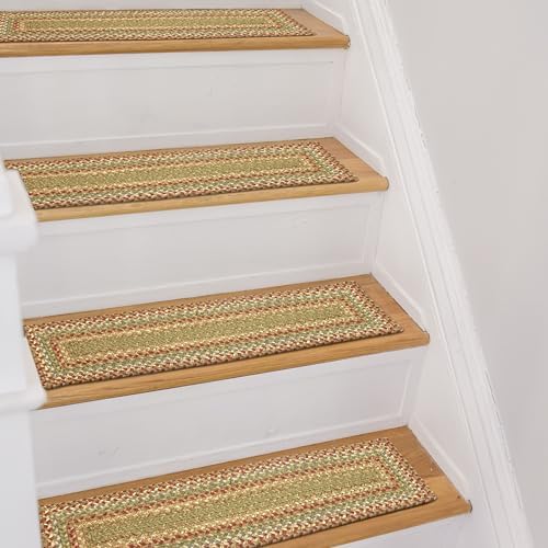 Homespice Azalea Jute Braided Stair Treads, Rect 8x28 Set of 13