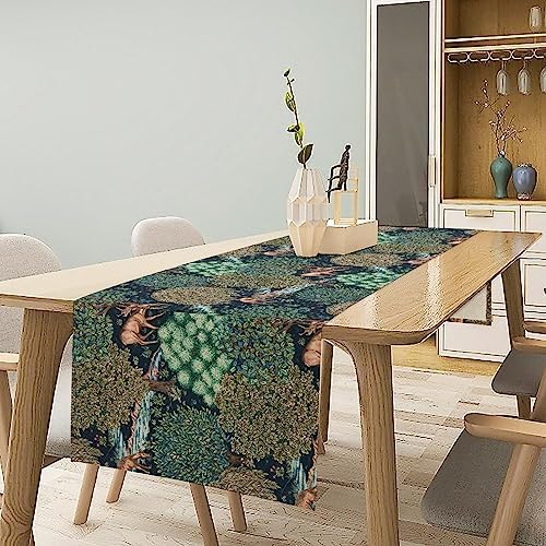 William Morris Original Design Green Table Runner Vintage Flowers Table Runner for Dining Table Decor 13 x 120 Inch