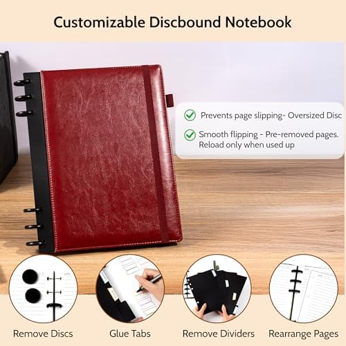 Yoment Refillable Notebooks for Work 5 Subject with Removable Dividers Tabs