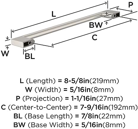 Amerock 10 Pack 7-9/16" Cityscape Satin Nickel Drawer Pull