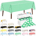 CXPSINC 54 Inch X 300 Feet Plastic Table Cover Roll Disposable Tablecloth with Slide Cutter for All Type/Shape Tables | Party, Banquet, Birthdays, Weddings(Green Checkered, 300 Feet)