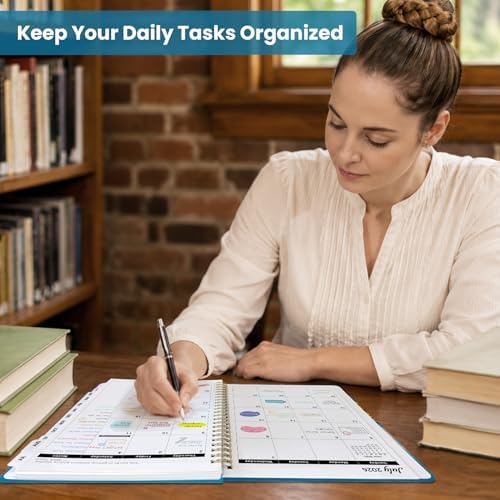 Large Planner 2026-2027, A4 (8.5" x 11") Hardcover Weekly & Monthly Planner July 2026 - June 2027 with Monthly Tabs, Academic Planner for School, Work and Office, Tulip Fields