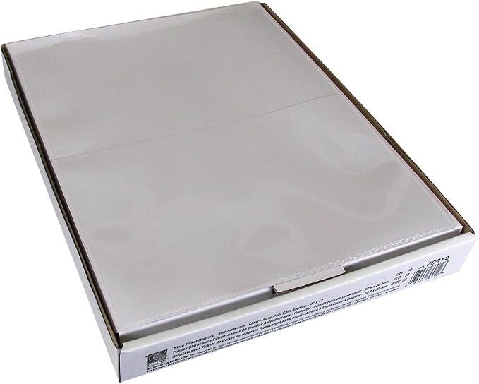 C-Line Self-Adhesive Shop Ticket Holders, Super Heavy, 50 Sheets, 9 X 12, 50/Box (Pack of 5)