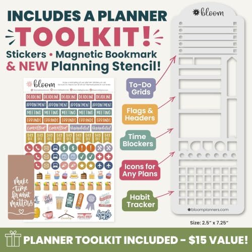 bloom daily planners 2027 Planner (January - December 2027) - Weekly & Monthly Softcover Planner for Women - Calendar Year Inspirational Agenda Book with Stickers - 5.5" x 8.25" - Checkered, Café