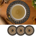 Homespice Kilimanjaro Braided Trivets Ideal as Hot Pads, Round 8" Set of 3