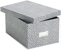Oxford 40590 Reinforced Board Card File, Lift-Off Cover, Holds 1,200 5 x 8 Cards, Black/White