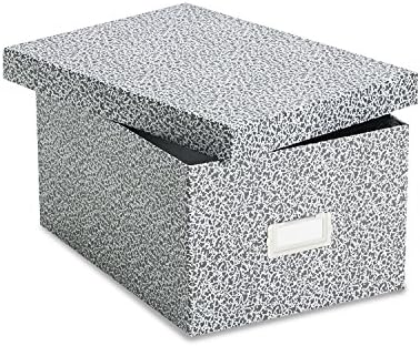 Oxford 40590 Reinforced Board Card File, Lift-Off Cover, Holds 1,200 5 x 8 Cards, Black/White