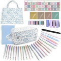 BtyHomShelf Bible Study Supplies, 50 Pack Bible Journaling Kit for Women with Tabs, Highlighter Set,Notebook, Pen Case and Storage Bag,No Bleed Annotation Kit for Christian Gifts (50PCS,Blue Floral)