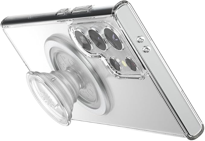 PopSockets Samsung Galaxy S24 Ultra Phone Case MagSafe- Clear | Compatible with MagSafe PopSockets, Drop Protection, Clear, Translucent, iPad, Removable, Popper