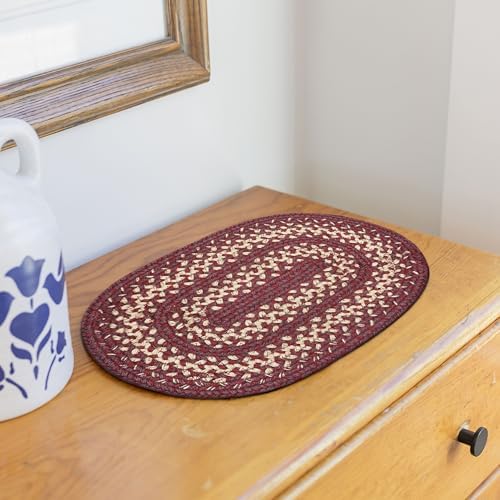 Homespice Autumn Maple Jute Braided Table Mats, Oval 10x15 Set of 4