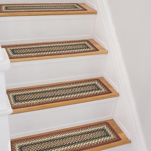 Homespice Chester Jute Braided Stair Treads, Rect 8x28 Set of 13