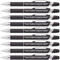 ExpressDesigns™ Personalized Ballpoint Pens Click action Custom Black writing ink - The Sleeker - Full color Printed Name Pens with Your Logo/Text/Message - Cusomizable - 12 Qty (Black)