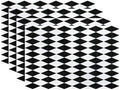 Batmerry Black White Diamond Placemats,Abstract Black White Harlequin Washable Linen Table Mats for Kitchen Table Double Insulation Decor Dining Set Indoor Outdoor 12X18 in Set of 4