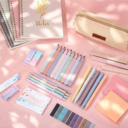 Resurhang 36 Pcs Spiral Notebook Stationary Set, Aesthetic School Supplies for Women, Back to School Supplies Bible Study Kit, Office College Essentials Include A5 Notebook Pencil Case Notes Tabs