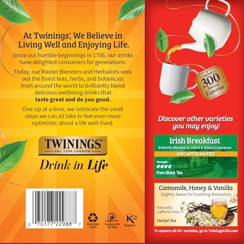 Twinings Decaffeinated English Breakfast Black Tea Bags 100 CT Box (1 Pack)