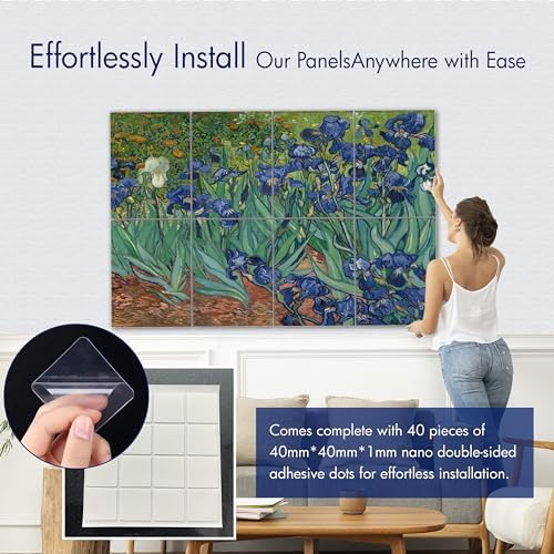 PINWELIFE® Masterpiece Acoustic Art Panels, 8-Pack 12"×16" Sound Absorbing Panels, Decorative Acoustic Wall Art, Noise and Echo Cancelling for Home Studio/Office, Nano Tape Included