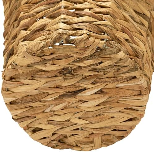 Household Essentials Wicker Waste Basket, Woven Leaf Basket with Wire Frame, Trash Bin or Storage Basket for Bedroom, Bathroom, Office and More