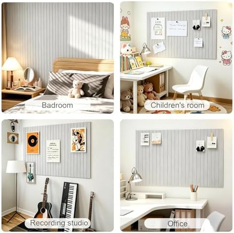 0.47" Thick Felt Pin Board 36"x24" Large Cork Board Alternative 6 Pack 11.81"x11.81"Felt Bulletin Board Wall Tiles Notice Board with 30 Pushpins for Home Office School(Fine-Light Camel)