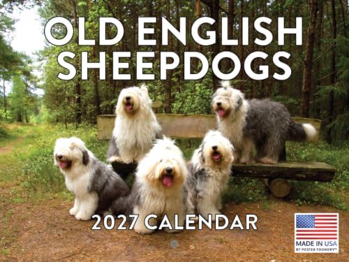 Old English Sheepdog Calendar 2027 Monthly Wall Calender 12 Month