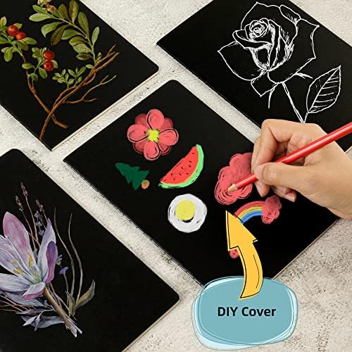 24 Pack College Ruled Notebook & Journal Bulk, Black Cover, Line Thick Paper, A5 Size, 5.5x8.3 inch, 60 Pages, Small Subject Note Pad Planner Set for Women Men Kids Traveler Student Office