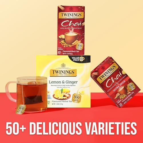 Twinings Chai Spiced Black Tea Bags, 25 CT Box (6 Pack)