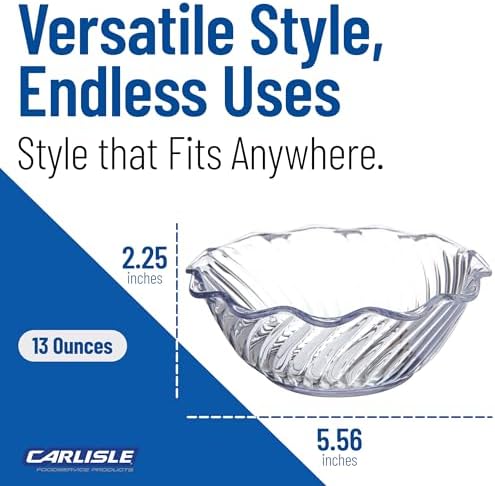 Carlisle FoodService Products 453307 Plastic Dessert Bowls, 13 oz, Clear (Pack of 24)