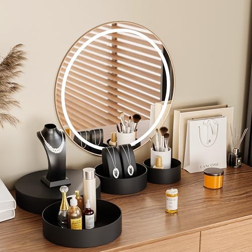 Round Metal Buffet Risers,4PCS Food Risers for Buffet Table 6in to 12in with Mini Acrylic Signs for Catering Dessert Collectibles Jewelry Figures Show Matte Black Cube Boxes Nesting Risers with Hollow Bottoms