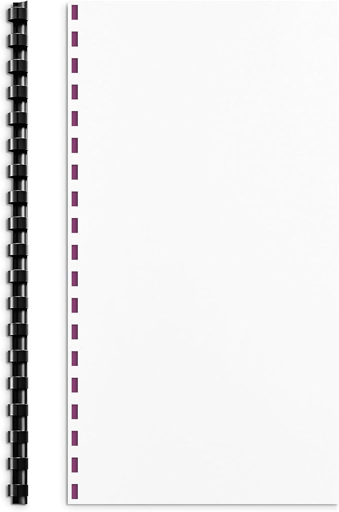 Staples 0.375 Inch Plastic Comb Binding Spines, Black, 100-Pack | 55-sheet capacity combs for binding reports and presentations.