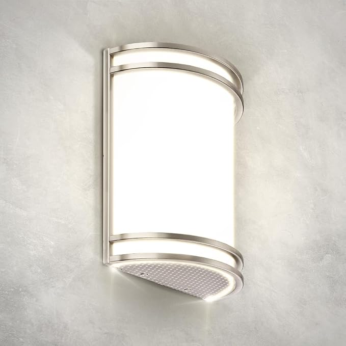 ASD Indoor LED Wall Sconce Lights - 10 Inch 15W Brushed Nickel Modern LED Wall Sconces Hardwired - ETL Dimmable 3000K 4000K 5000K Adjustable Sconce Light Fixture for Bedroom, Hallway