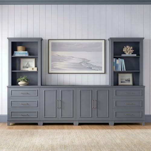 Martha Stewart Lily Pond 6-Piece Modular Media Center, Slate Blue