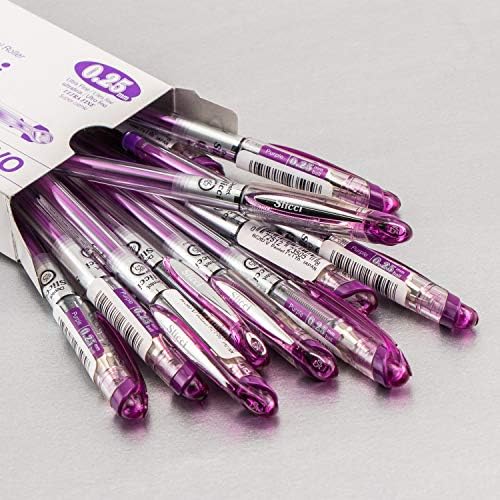 Pentel Arts Slicci 0.25 mm Extra Fine Gel Pen, Violet Ink, Box of 12 (BG202-V)