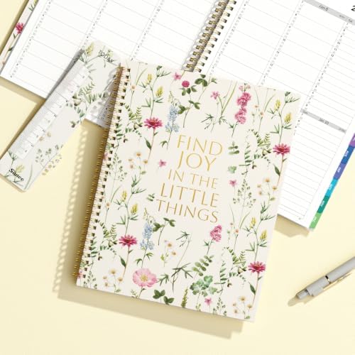 SUNEE 2027 Appointment Book, Quarter-Hourly, Weekly Monthly Planner, 8.5"x11",Beige Wildflower