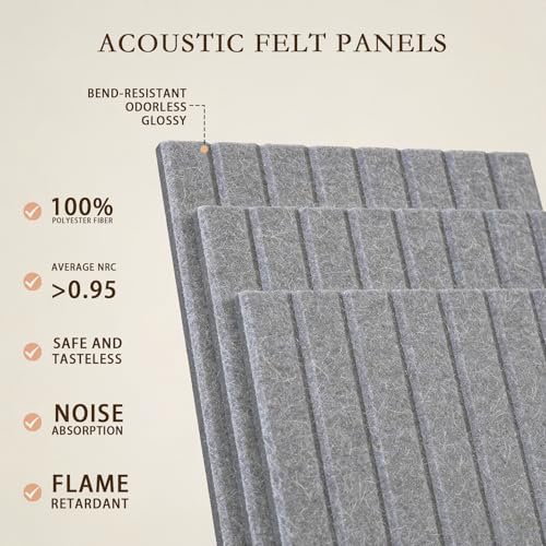 JBER Cork Board Alternative, 12 Pack 48" x 36" Felt Board, Light Gray