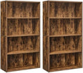 VASAGLE Set of 2 Bookshelves, 4-Tier Open Bookcases, Adjustable Shelves