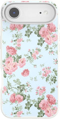 PopSockets iPhone 17 Air Phone Case with MagSafe- Cottage Tutu Blue | Magnetic, Wireless Charging, Camera & Drop Protection, Light Blue, Baby, Flower, Floral