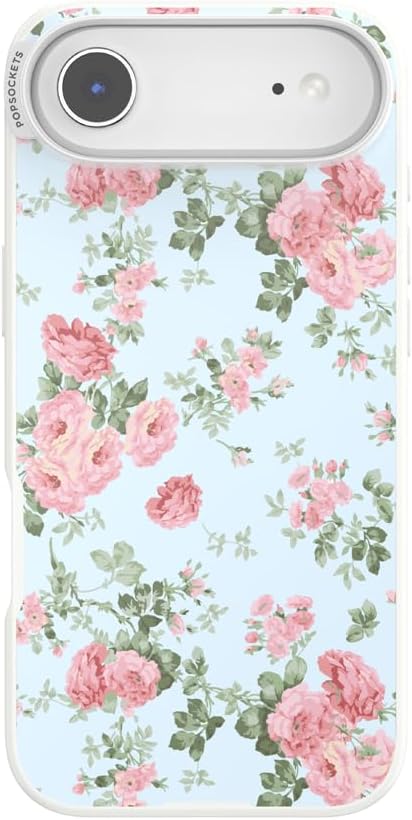 PopSockets iPhone 17 Air Phone Case with MagSafe- Cottage Tutu Blue | Magnetic, Wireless Charging, Camera & Drop Protection, Light Blue, Baby, Flower, Floral