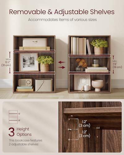 VASAGLE 3-Tier Bookshelf, Storage Organizer, 23.6 x 9.4 x 32 Inches