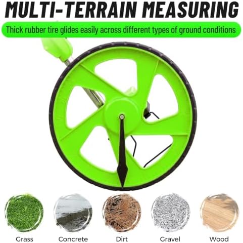 Zozen Measuring Wheel Digital Display, Imperial/Metric,12.5” Green Roller