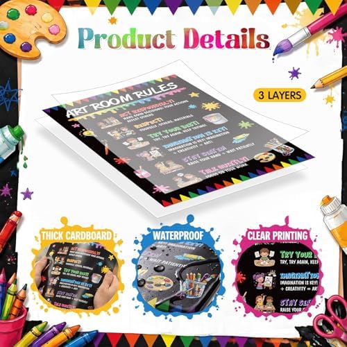 Funrous 17 Pcs Art Classroom Posters Elements of Art Bulletin Board Decor