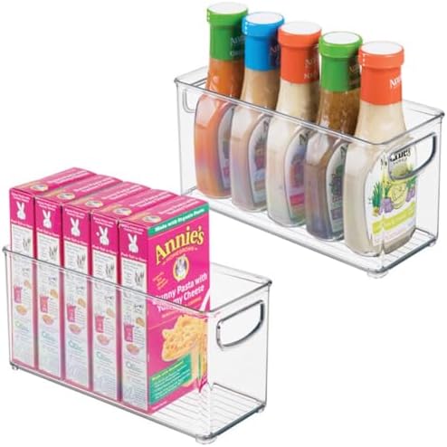 iDesign Plastic Stackable Pantry Bin, Set of 2, Clear