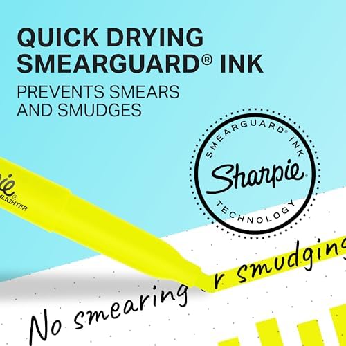 SHARPIE Pocket Highlighters Chisel Tip Fluorescent Yellow 36-Count Set for Office Supplies School Supplies Bible Study and Home Office Essentials (Pack of 6)