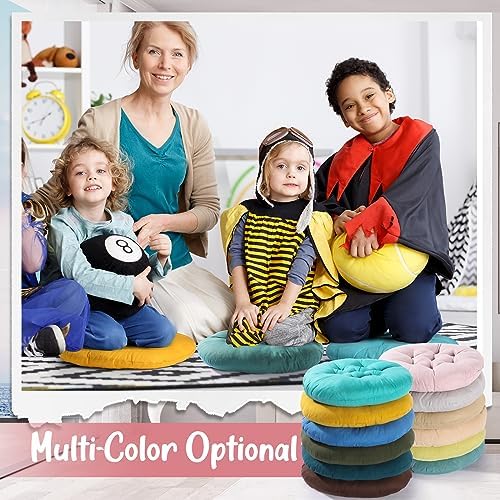 Fumete 12 Pcs Round Floor Pillows Cushions Seating 16 x 16 Inches Floor Round Cushions for Kids Toddlers Flexible Reading Chair Pillows for Classroom Home School Playing Supplies(Vivid Color)