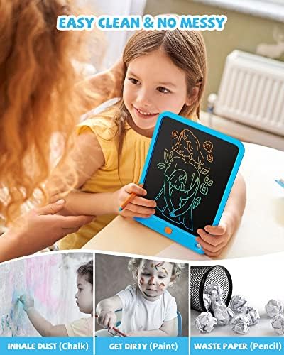 LCD Writing Tablet 10 Inch, Toys for 3 4 5 6 7 8 9 10 Year Old Boys Girls, Colorful Doodle Board Drawing Tablet, Gift for Boys Toddlers Age 3-12 Years, Memo Board, Drawing Pads with Lanyard(Blue)