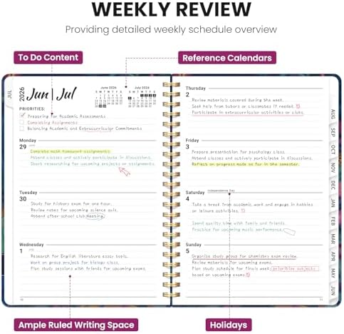 ZOTIA Planner 2026-2027 Jul 2026-Jun 2027 Academic Monthly & Weekly Planner